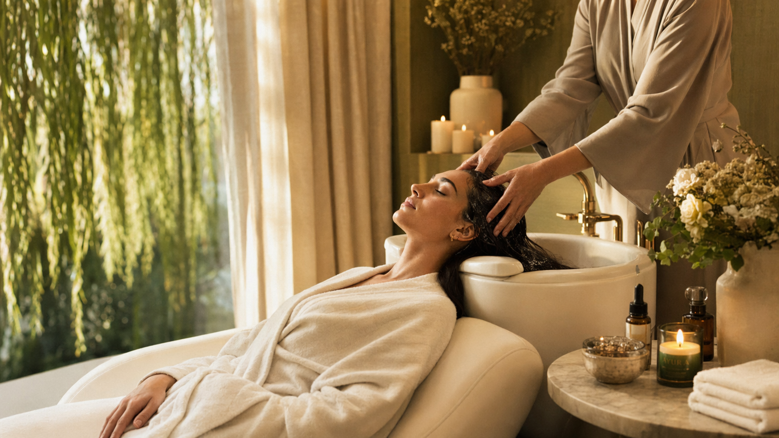 Luxury head spa treatment at Willow River